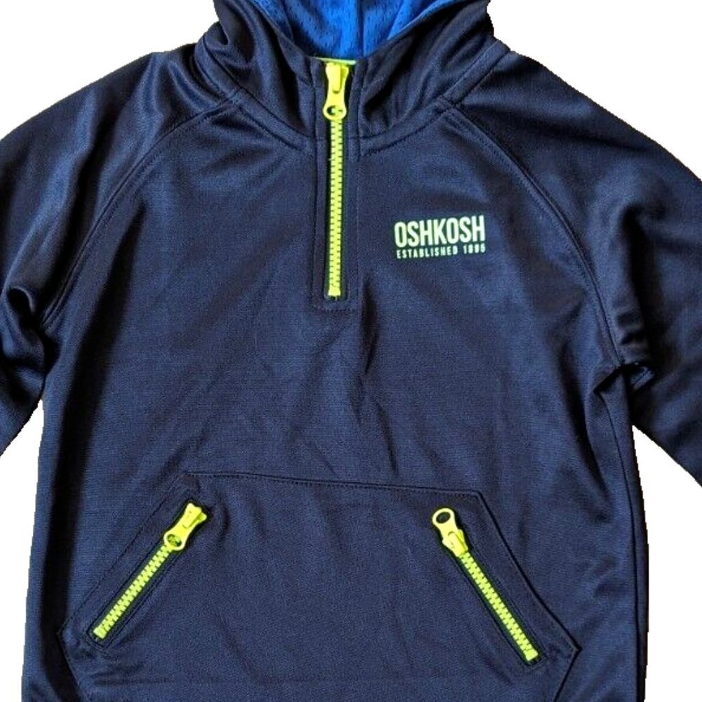 Oshkosh B'gosh Boy Activewear Jacket Hooded Track Jacket Full Zip Lightw… - Picture 5 of 6